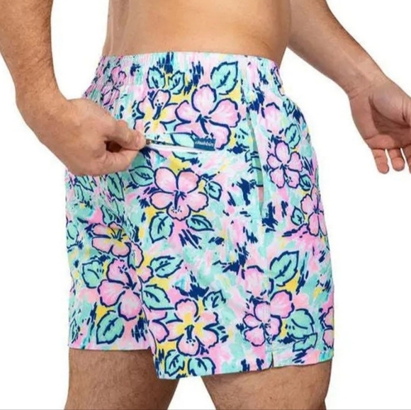 Chubbies Floral Print Drawstring Swim Trunks In Vaction Bloom Size Small - Picture 6 of 12
